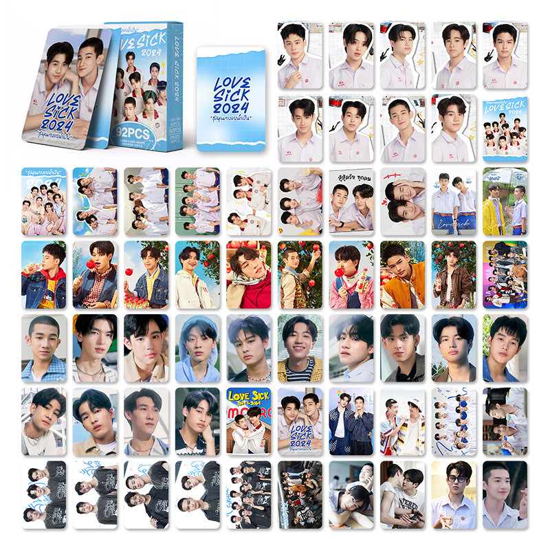 92 ชิ้น LOMO LoveSick 2024 ทีวีเล่นของสะสมการ์ด Love Sick 2024 การ์ด Love Sick Photocards การ์ดเล็ก สติ๊กเกอร์รูปดาว การ์ดอวยพร การ์ด