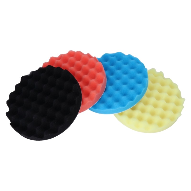 Yo 4 ชิ้น 7 นิ้ว Buffing ขัดฟองน้ํา Pads Kit สําหรับรถยนต์ขัดบัฟเฟอร์