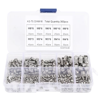 300 ชิ้นชุดชุด M3/M4 M5 M6 M8 Hex Socket Grub สกรู