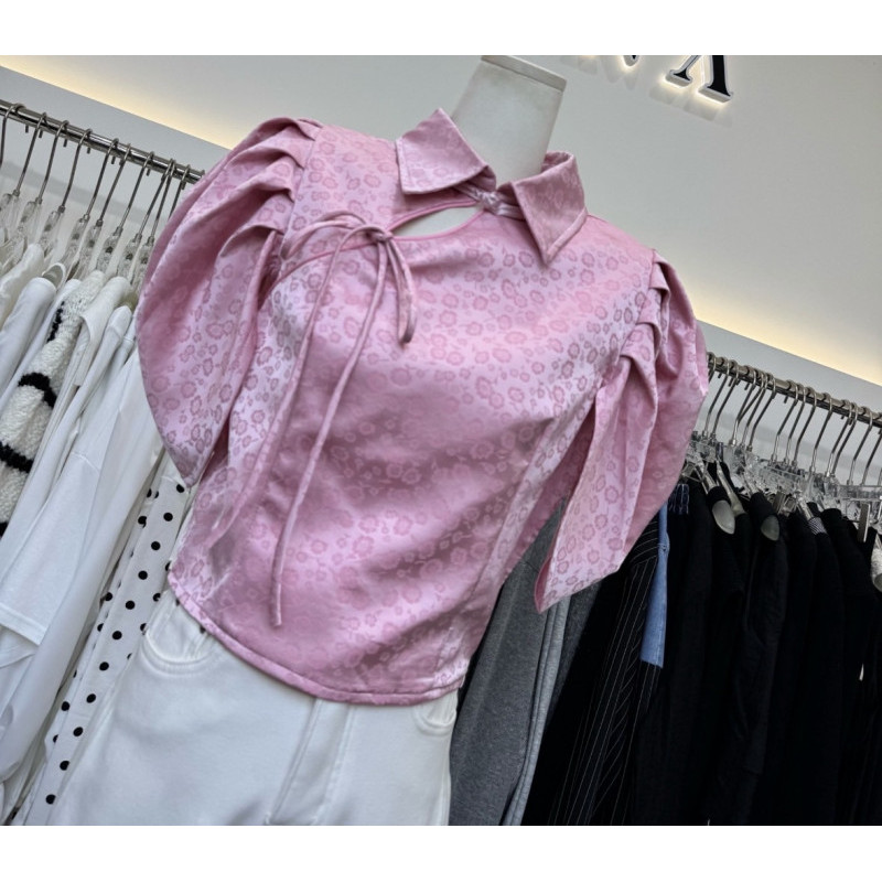 SALES 300.- เสื้อแขนตุ๊กตาคอปกรูดซิปข้าง รีบตรุษจีน SS25