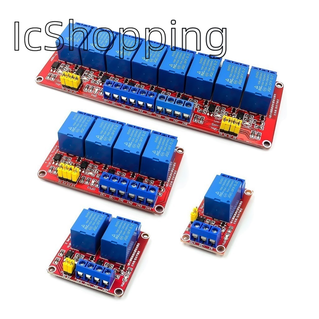 โมดูลรีเลย์ 1 2 4 8 ช่อง 5V 12V 24V รีเลย์โมดูลบอร์ดโล่พร้อม Optocoupler รองรับทริกเกอร์ระดับสูงและต่ํา