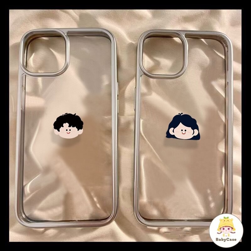 หวานหวานการ์ตูนเด็กชายและสาวคู่รัก เคส iPhone 13 11 15 16 12 14 Pro Max 8Plus 7Plus XR 16 7 8 15 Plus X XS MAX SE 2020