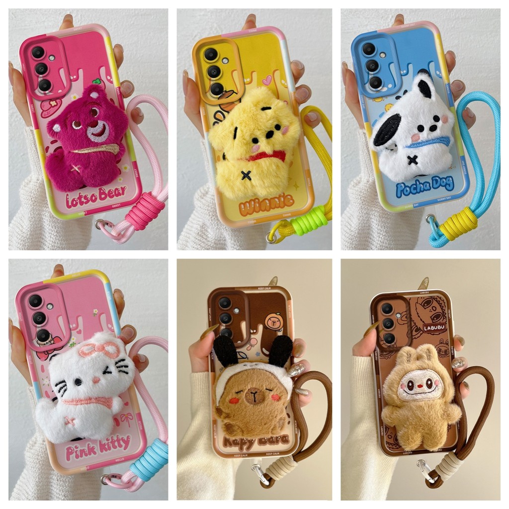 เคส Samsung A13 5G เคส Samsung A04S 4G เคสเข้ากันได้กับมือวางตุ๊กตาน่ารักเคสโทรศัพท์แบบนุ่ม BB-MRPP