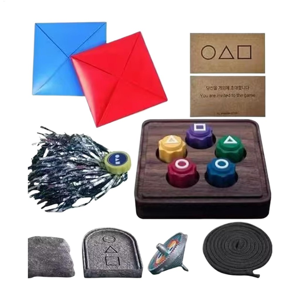 Gong-gi เกมลูกเต๋า Gong-gi เกาหลีเกมพื้นบ้าน Party Square วงกลมสามเหลี่ยมพิมพ์บาร์เกม Party Props mueadauth