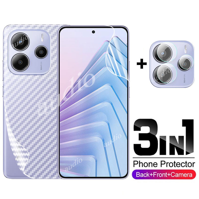 Redmi Note 14 5G 4G 3in1ด้านหน้าด้านหลังเลนส์Hydrogelฟิล์มสําหรับ Redmi Note14 Note 14 5G 4G 2025 สมาร์ทโฟนป้องกันหน้าจอสําหรับ redmi note 14 note14 5G 4G กล้องเลนส์Protectorแก้ว