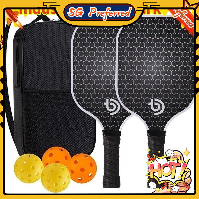 SG Lucky Store[SG stock Fast Shipping]ชุดไม้พายลูกชิ้นพร้อมแร็กเก็ต Pickle Ball Set สําหรับทุกเพศ 1QXC K88K MWUW 3IDM