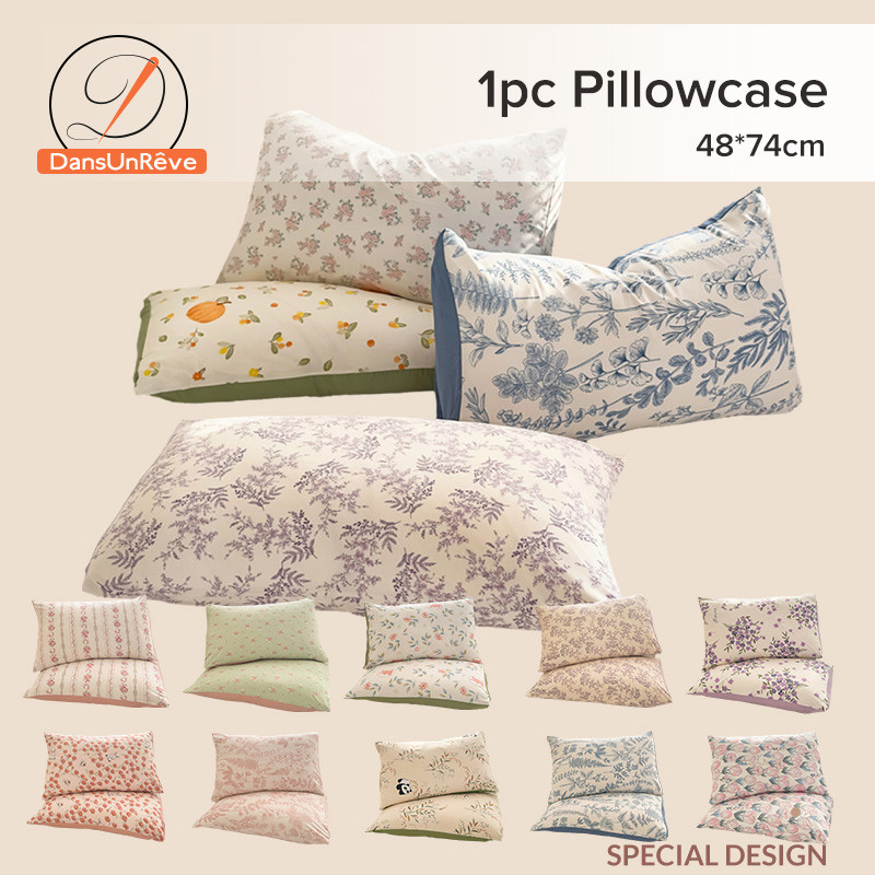 1 ชิ้น ปลอกหมอนดอก ดอกไม้ 48x74 ซม. pillowcase ผ้าฝ้ายล้าง