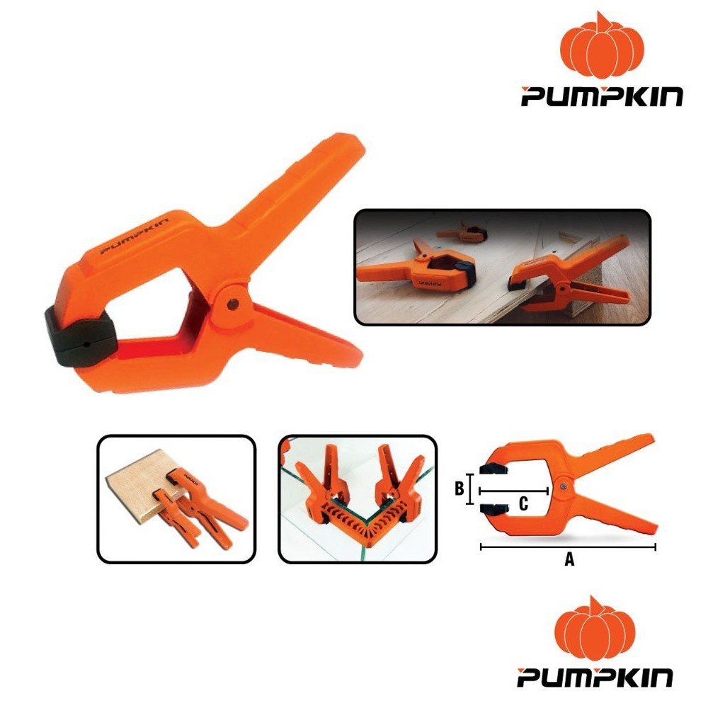 PUMPKIN คีมหนีบแบบสปริง อุปกรณ์จับยึดชิ้นงาน ขนาด 2  2.5  3 นิ้ว PTT-3SP15K (34226-34228)