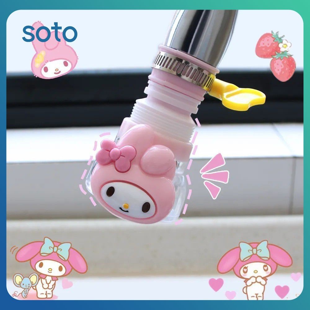 ♫ Sanrio Hello Kitty Faucet Splash Proof Head Filter Kitchen Shower Cartoon Universal Water Purification Rotary Extension
