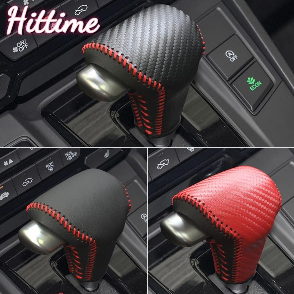 Hittime เกียร์รถหนังเกียร์ Shift Knob Head Cover อุปกรณ์ตกแต่งภายในสําหรับ Honda CRV 2017-2022 K9T8