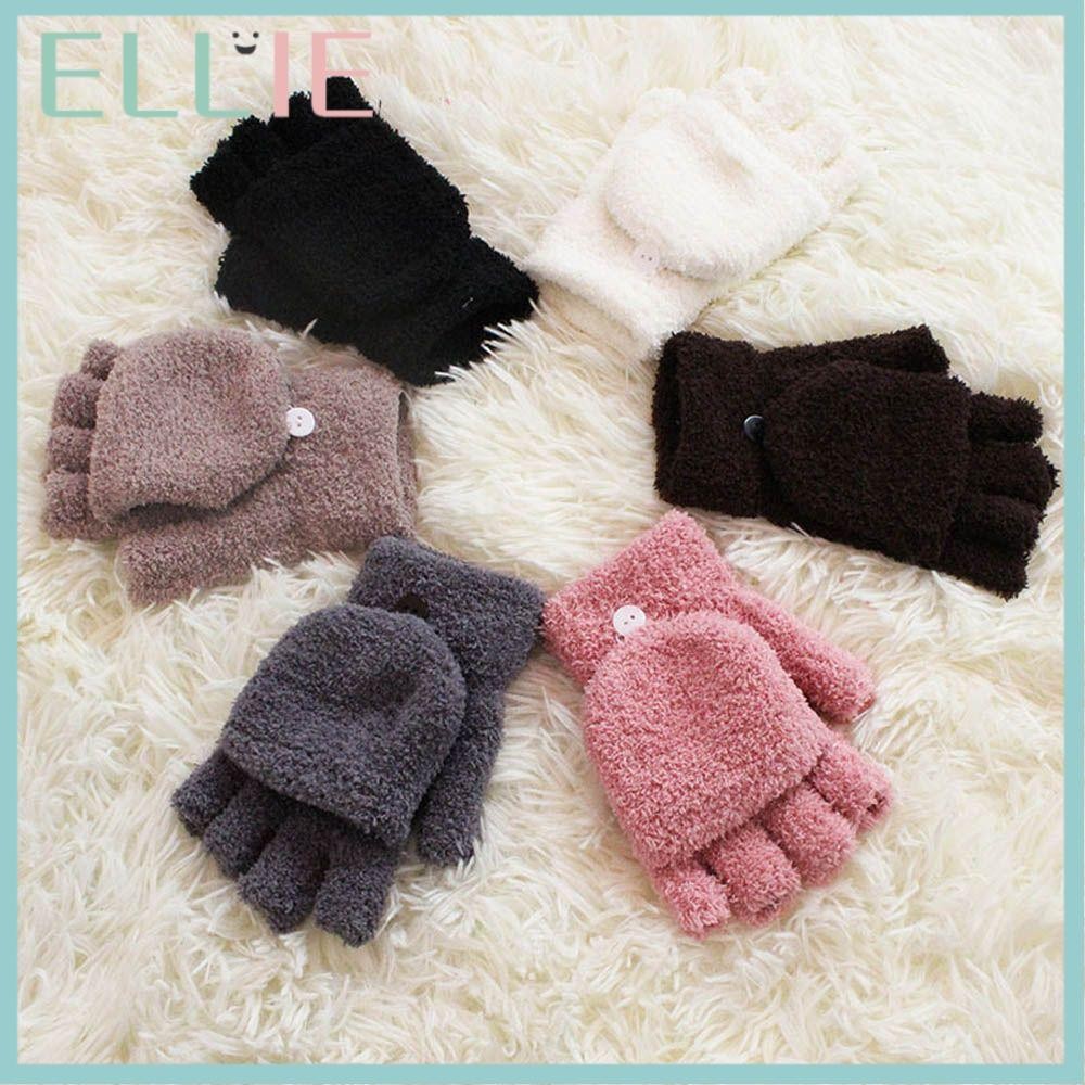 Ellie ถัก Mittens แฟชั่น Dual-use หนา Convertible Flip Top