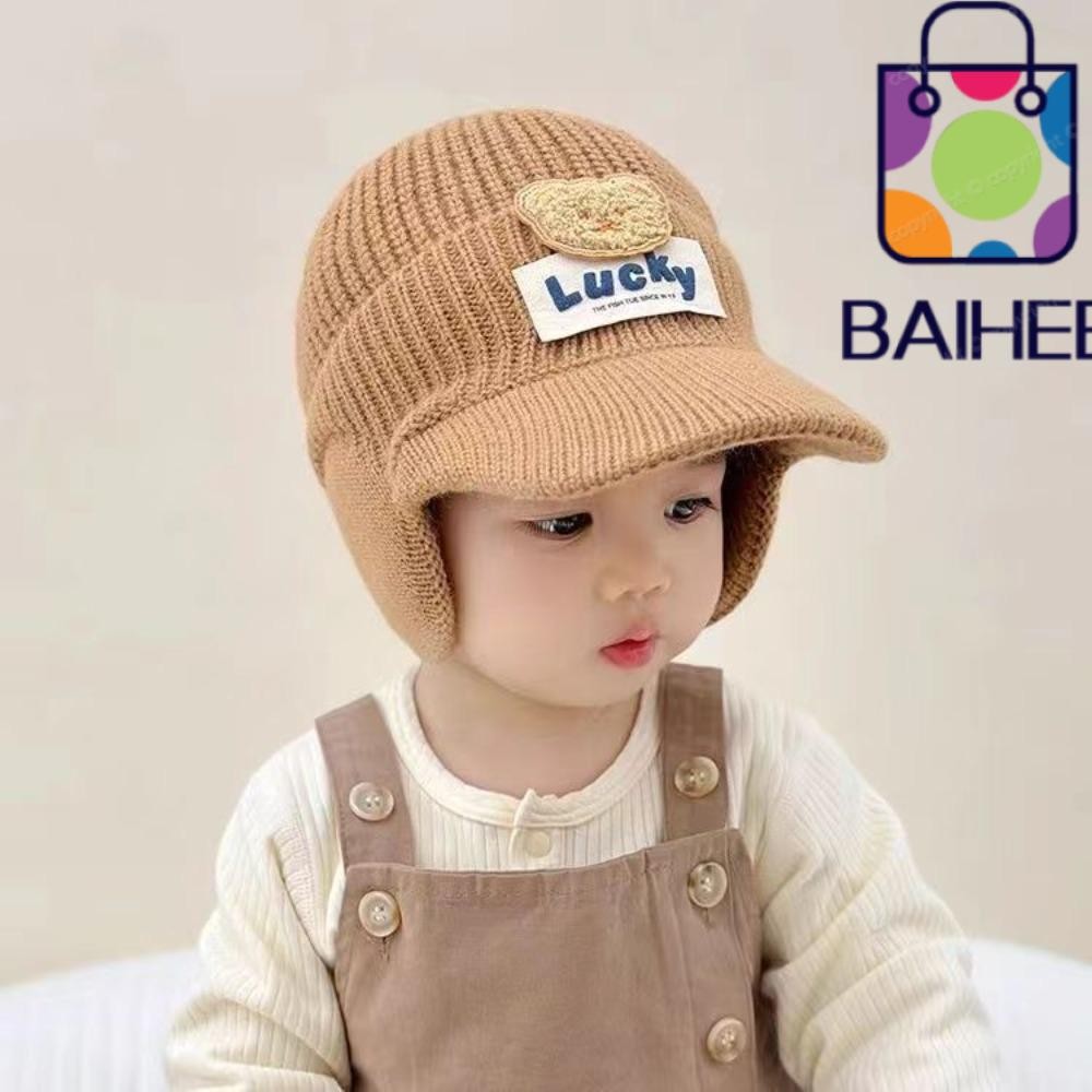 Baihee Bonnet Caps, Plush Winter Warm Pullover Hat, หนาถักทารกแรกเกิด Peaked หมวกฤดูใบไม้ร่วงฤดูหนาว