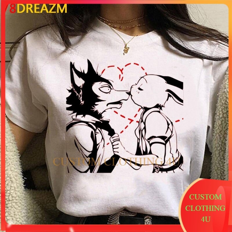เสื้อยืด Anime Beastars T เสื้อ Lelaki Kawaii Kartun Legoshi Kapas le short Pelbagai saiz ada