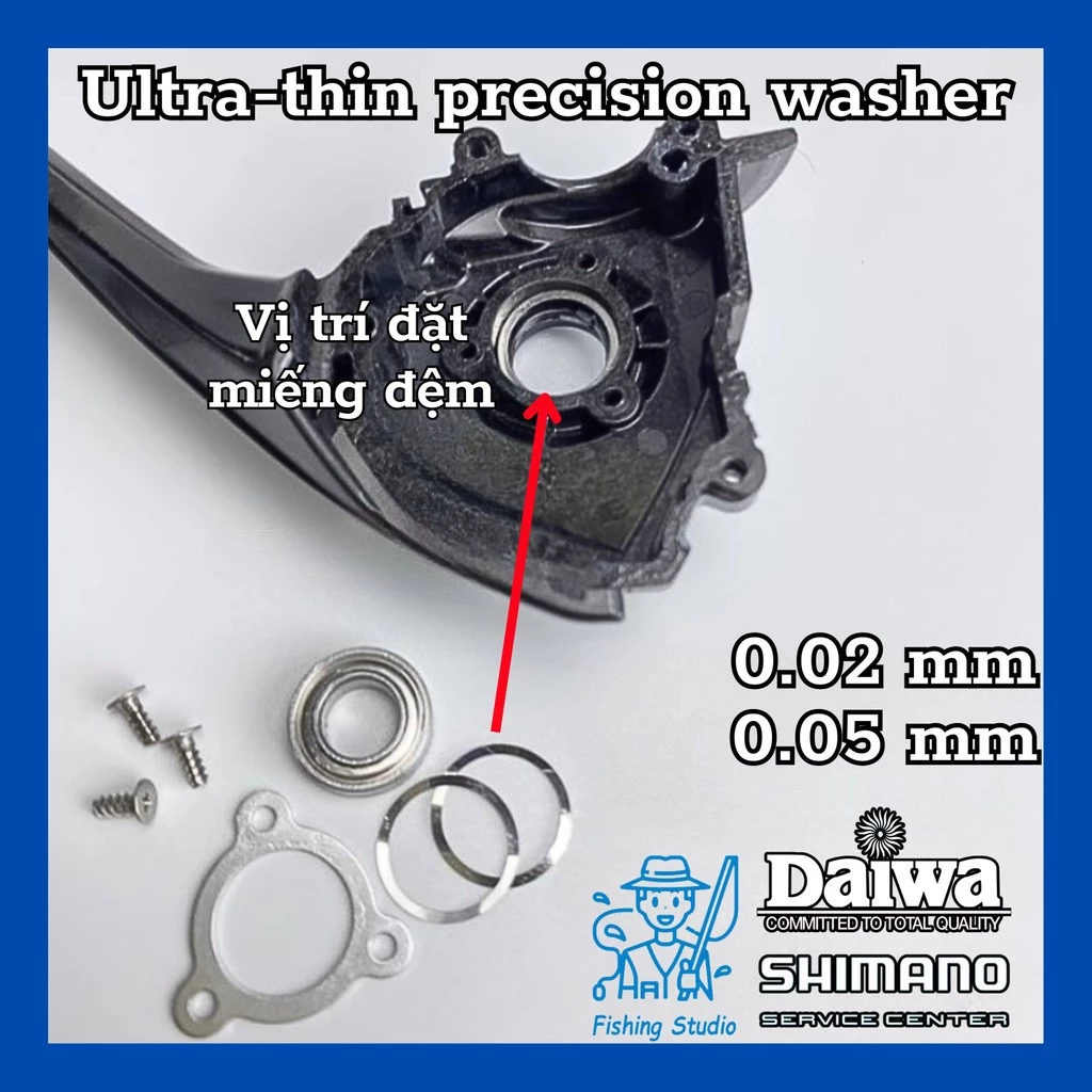 Adjust Washer ปะเก็นชิมบางเฉียบเพื่อปรับ SHIMANO, DAIWA, รอกตกปลา ABU...- เครื่องซักผ้า Shim