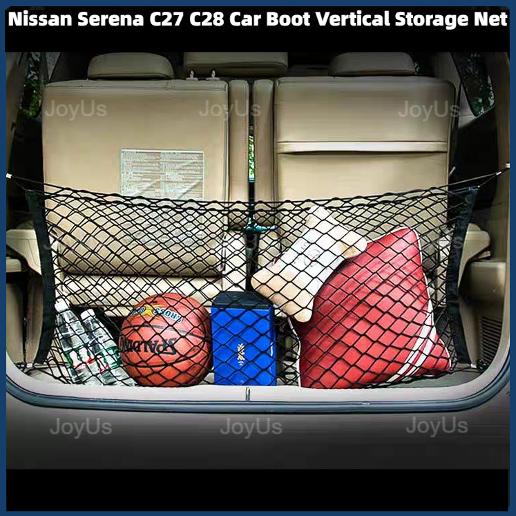 Nissan Serena C27 C28 MPV Car Boot ตาข่ายเก็บของแนวตั้ง ตาข่ายปิดกั้นแนวตั้ง