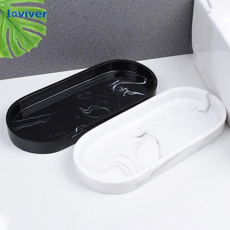 [Loviver] Marbling Toilet Vanity Tray Plate Holder Organizer