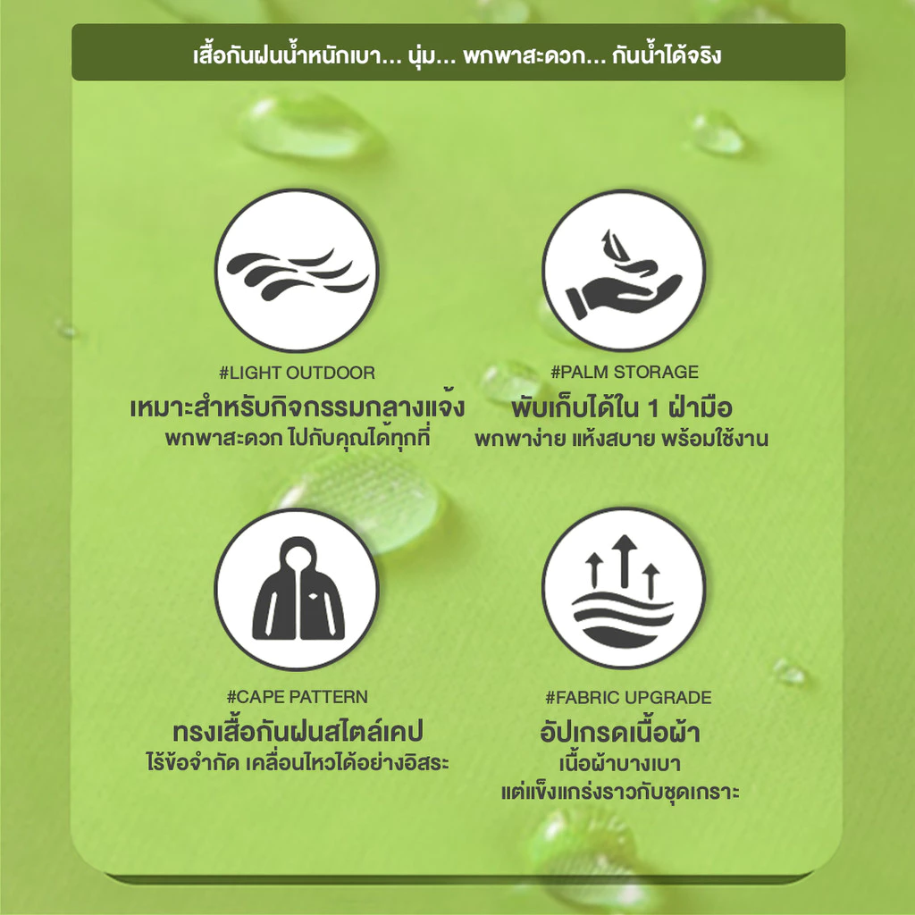 เสื้อกันฝนแฟชั่นผู้ใหญ่ PVC สำหรับขี่มอเตอร์ไซค์ thumbnail 7