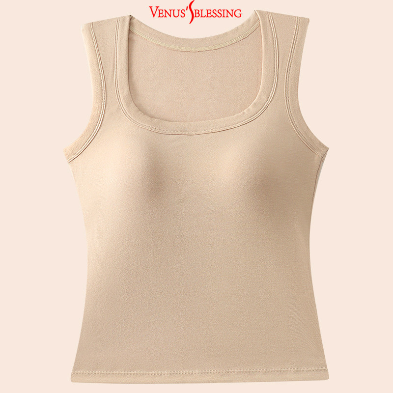 S-3XL เสื้อกล้ามขนาดบวกพร้อมเบาะหน้าอก 2-in-1 เสื้อแฟชั่นขนาดบวก - รูปที่ 5