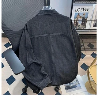 MNO.9 Jacket Jeans 8008 เสื้อยีนส์ชาย แจ็คเก็ตยีนส์ เสื้อยีนส์แขนยาว เสื้อเชิ๊ตชาย เสื้อกันหนาว เทา ดำ และยีนส์