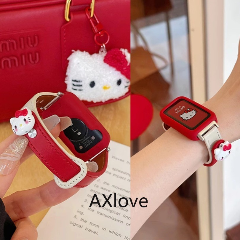 สายหนังสําหรับ Huawei Band 11 Pro 10 9 8 Honor Band 9 สร้อยข้อมือสําหรับ Huawei watch Fit 3 4 4pro Watchband