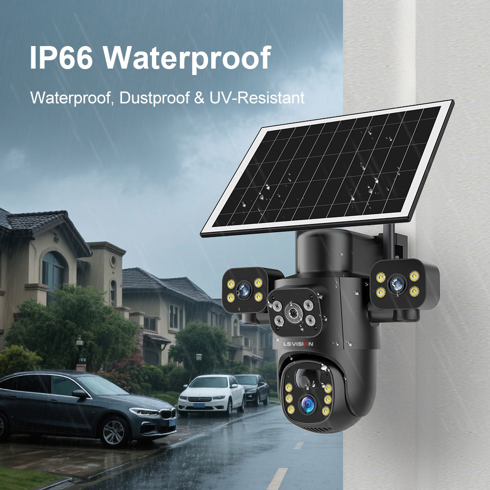 ​LS VISION กล้องวงจรปิดพลังงานแสงอาทิตย์ 15MP V380 Pro 4G/WiFi 3 เลนส์ 10X ซูมดิจิตอลการติดตามอัตโนมัติและที่เก็บข้อมูลคลาวด์​ 8000มะห์ - รูปที่ 6