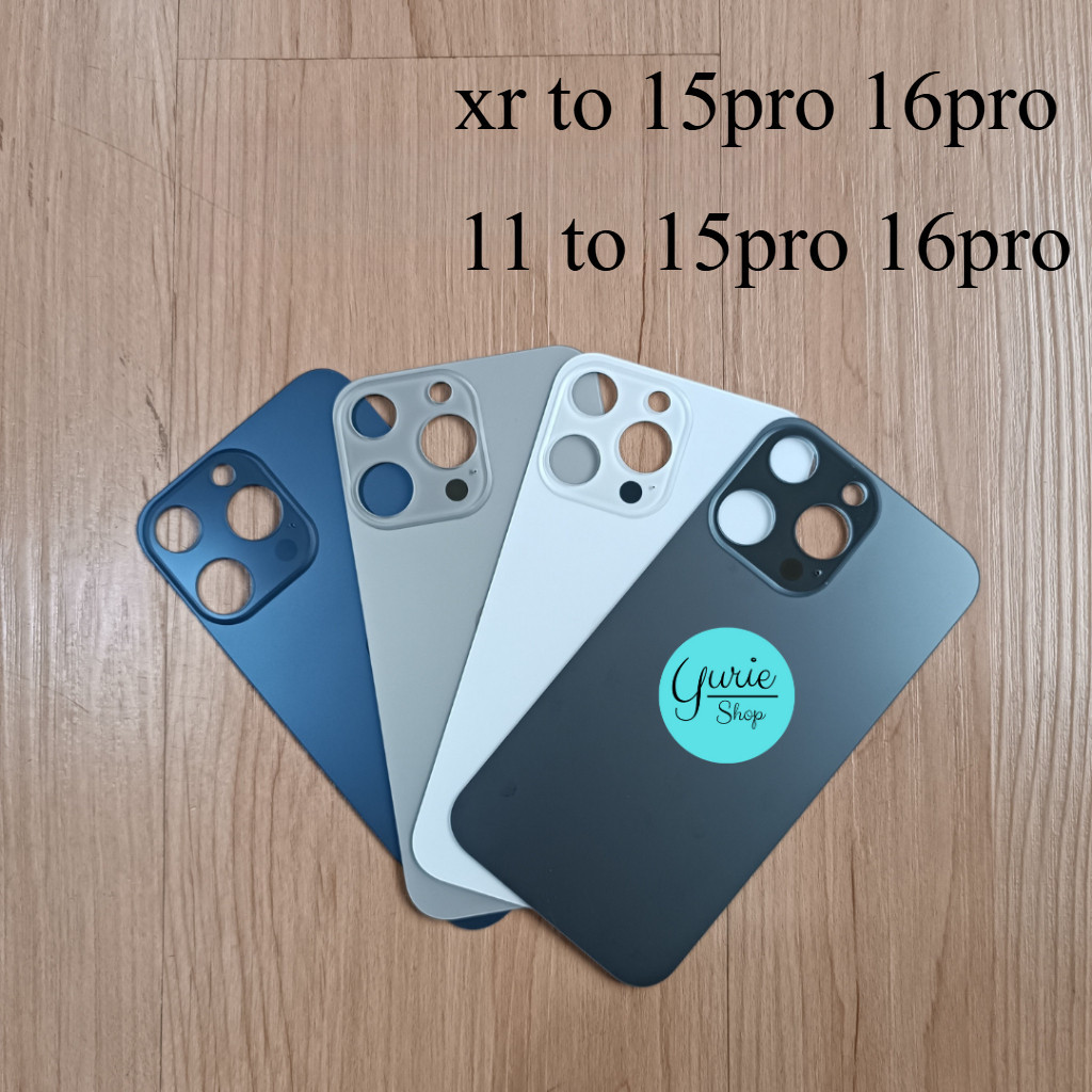 กระจกด้านหลังสําหรับ XR ถึง 15 Pro, XR Body 16 Pro 11 ถึง 15pro ฝาหลังแก้วกาวฟรี
