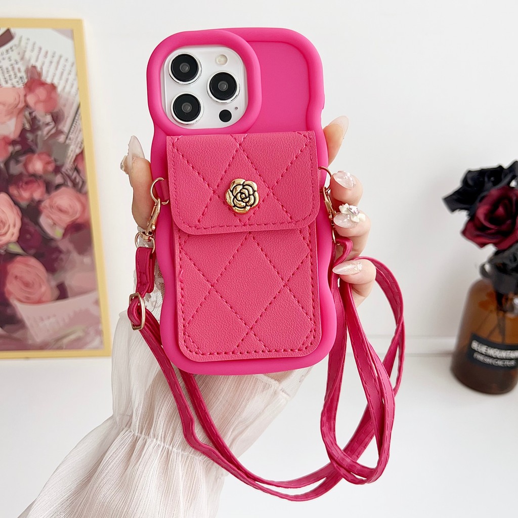 สําหรับ iPhone 16 Pro Max 16 15 Pro 14 13 12 11 PM 11 เคสโทรศัพท์พร้อมกระเป๋าบัตรเชือกรวมทุกอย่าง cr