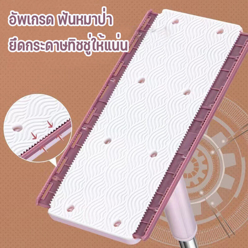 [ พร้อมส่ง] ไม้ถูพื้น ดันฝุ่น ใช้แล้วทิ้ง ไม้ม๊อบ กระดาษเปียก กระดาษแห้ง มีให้เลือก lazy mop ไม้ม็อบดันฝุ่น รูปที่ 3