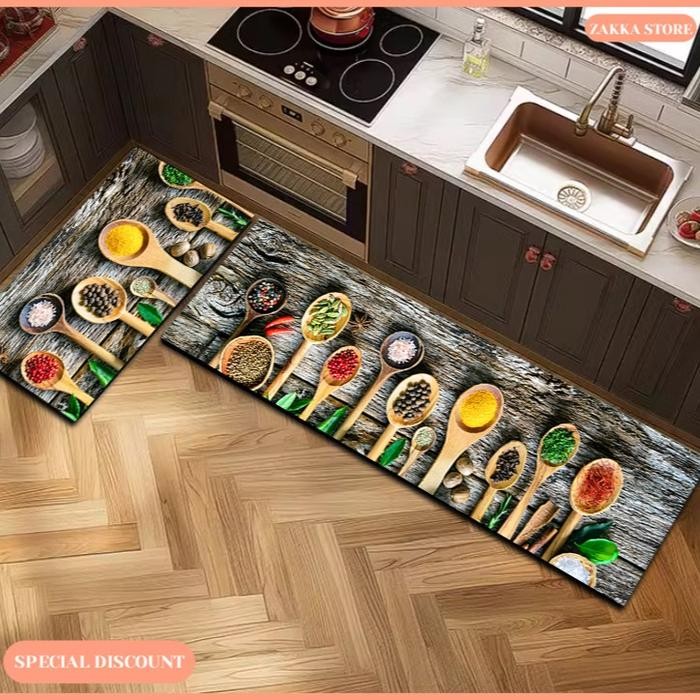 Premium Kitchen Mat 2in1 TPR Cute Motif - ขนาดใหญ่ 120x40cm & Small 60x40cm - M28