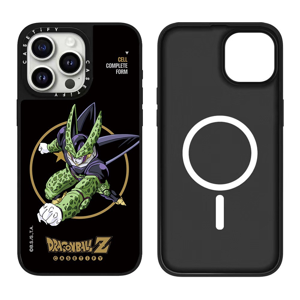 Magnetic Dragon Ball Cell Majin Buu กระจกเคสโทรศัพท์สําหรับ IPhone 16 Pro Max 15 14 13 12 11 กันกระแทกป้องกัน Hard Casing - รูปที่ 4