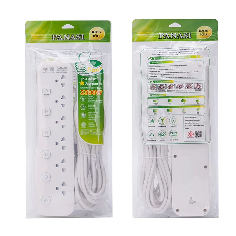 ปลั๊กไฟ usb ปลั๊ก3/4/5/6ตา power socket พร้อมสวิตช์ปิดเปิด มาตรฐาน มอก. ตัดไฟได้ 2/3/5/10เมตร จัดส่งที่รวดเร็ว COD thumbnail 10