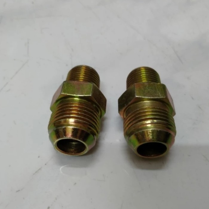 จุกนมเหล็กชุบสังกะสีคู่ 1/2" MJ x 3/8" MB 3000 JIC x NPT