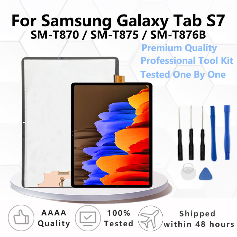 OEM สําหรับ Samsung Galaxy Tab S7 SM-T870 / T875 / T876B หน้าจอสัมผัส Digitizer Glass Panel & จอแสดง