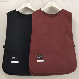 🌷COD🌷ผ้ากันเปื้อนในครัวสำหรับใช้ในบ้าน ชุดทำงานร้านกาแฟกันละ…