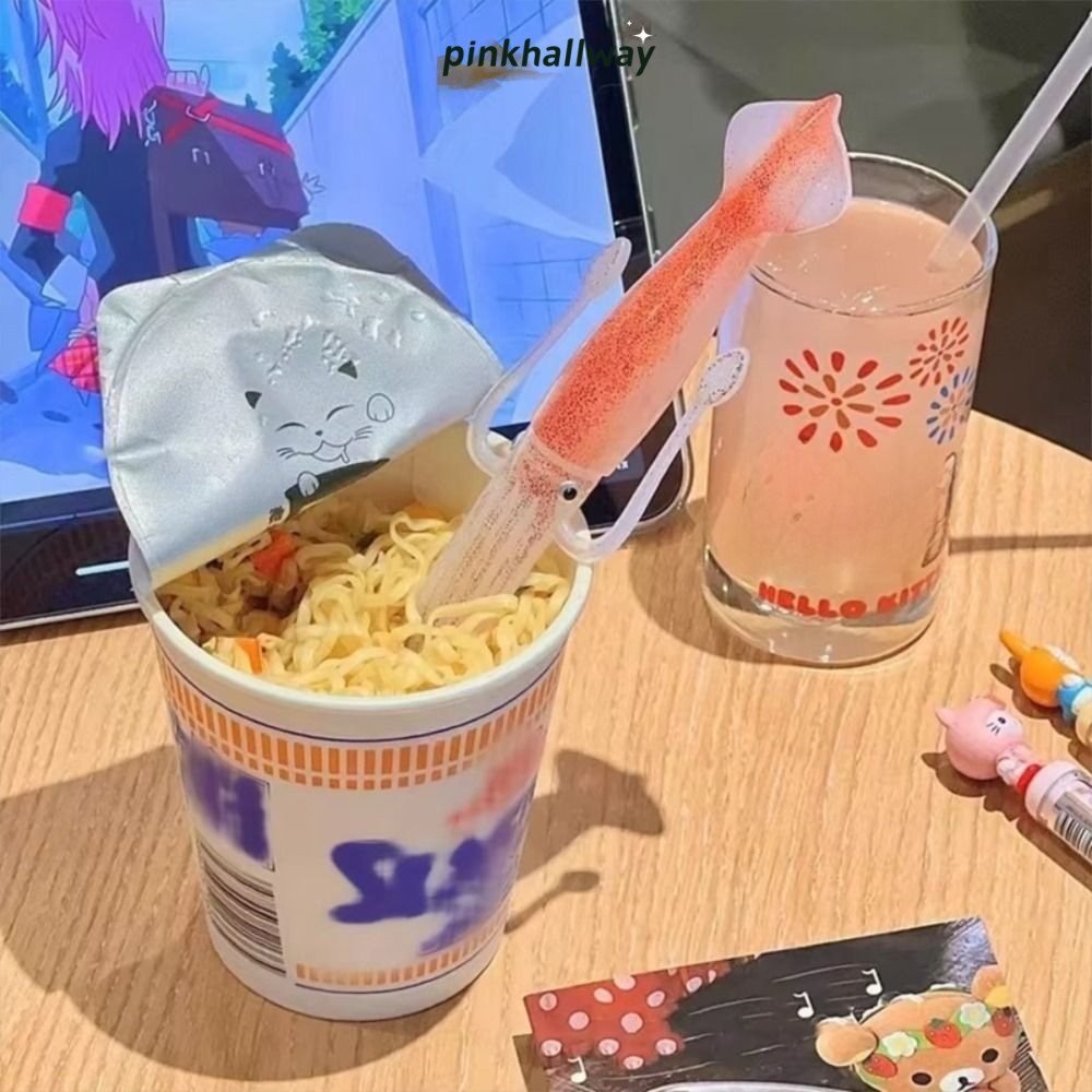 PINKHALLWAY Octopus Noodle Fork, Heat-in-1 Food Picks, Creative Portable Squid-Shaped Cooking Tools 