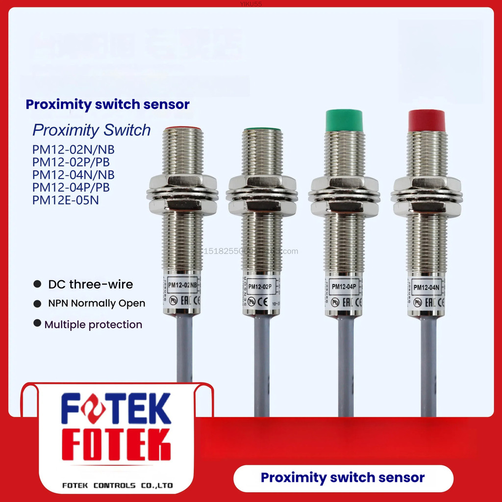 Fotek เซ็นเซอร์สวิตช์วัดความใกล้เคียงทรงกระบอก PM12-04NS-04P PM12-02N 02P