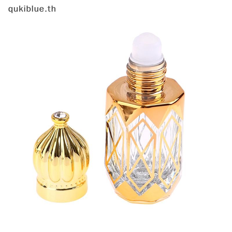 Qukiblue.th 6ml Golden Refillable Perfume Bottles ขวดโรลออนแก้ว TH