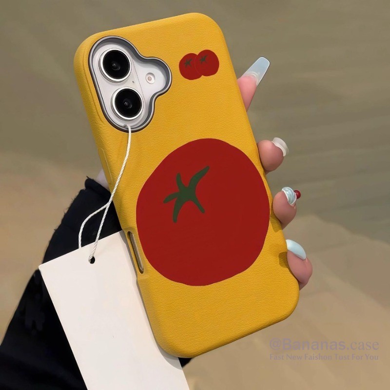 Iphone 16 15 14 13 12 11 Pro Max X Xr Xs Max 7 8 Plus SE2020 โทรศัพท์ Insมะเขือเทศสีแดงปกอ่อน