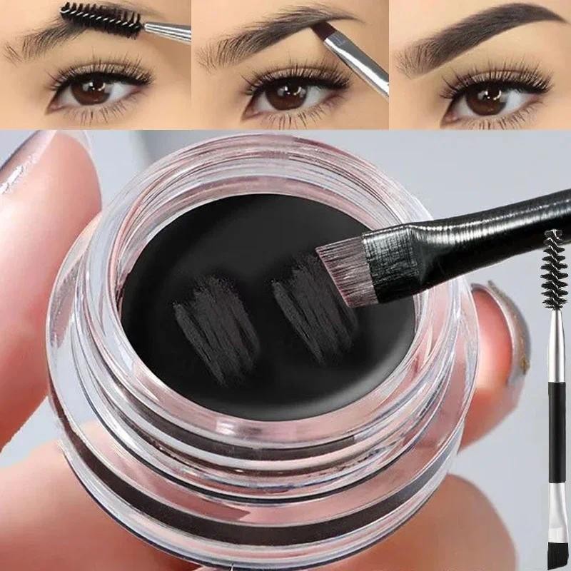 Matte Brown Black Wild Eyebrow Cream 3D Natural Tint Eyebrow Enhancers Gel Wax กันน้ํา Lasting Eye แต่งหน้าเครื่องมือเครื่องสําอาง