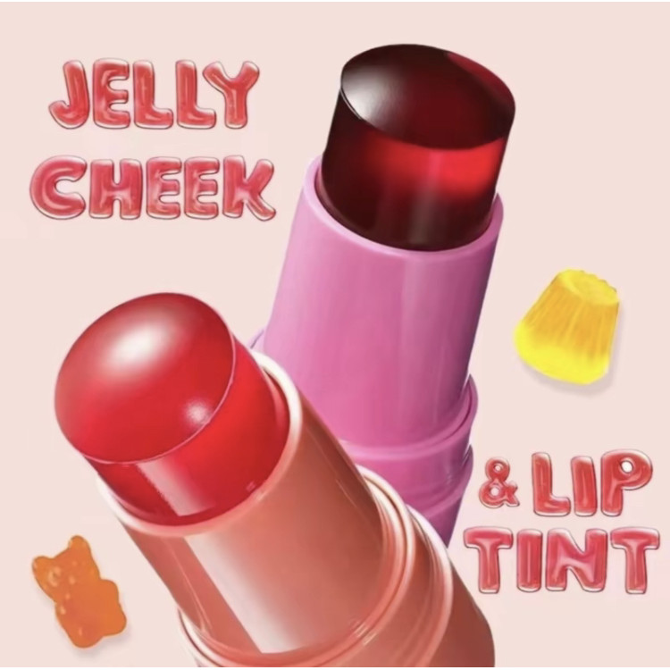 บลัชออนปัดแก้ม เนื้อเจลลี่ แบบแท่ง jelly blusher stick 4สี สีสวย ติดทนนาน ทาแก้ม ตา ปากได้ ลิปสติก