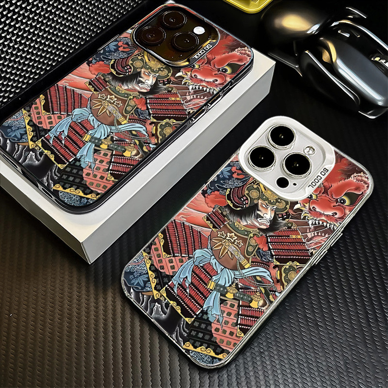 แฟชั่น Shuten Doji รูปแบบเคสโทรศัพท์สําหรับ IPhone 11 12 13 Pro Max 14 15 16 7 8 Plus SE 2020 XR X/XS Max เคสซิลิโคน Anti Drop ปุ่มโลหะ