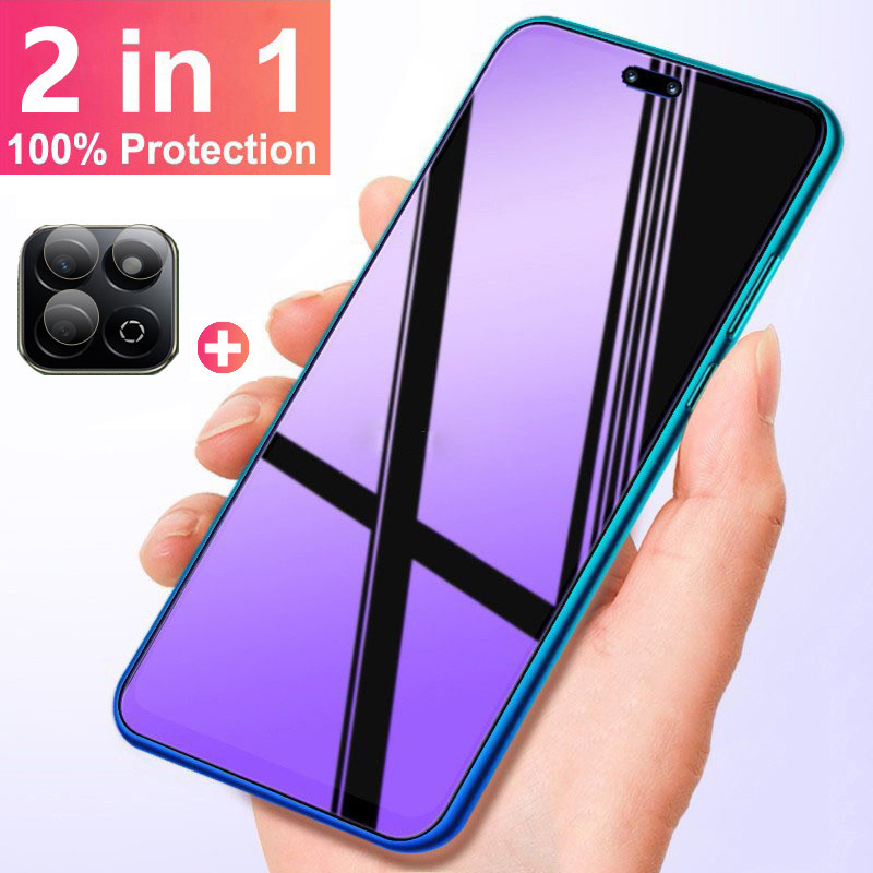 ฟิล์ม Honor X9C Smart 5G ฟิล์มกระจกนิรภัยป้องกันหน้าจอป้องกันแสงสีฟ้าสำหรับ Honor 200 Smart Lite X7b X7a X7 X6b X6a X6 X8 X8a X8b X9 5G ฟิล์มกล้อง