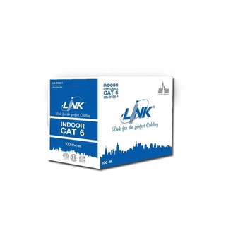 LINK US-9106LSZH-1 สายแลน CAT6 100 เมตร UTP (250MHZ) W/CROSS FILLER 23AWG LSZH