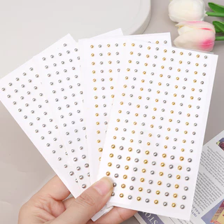 [3-5 วันมาถึง] 1/2 ชิ้นชุบโลหะ Sliver สีเพชร Lip Stud สติกเกอร์ - สําหรับคิ้วจมูกหู Face Body - Non Piercied, Self กาว, กันน้ํา - Diy แต่งหน้า Decor - Rhinestones แหวนจมูก