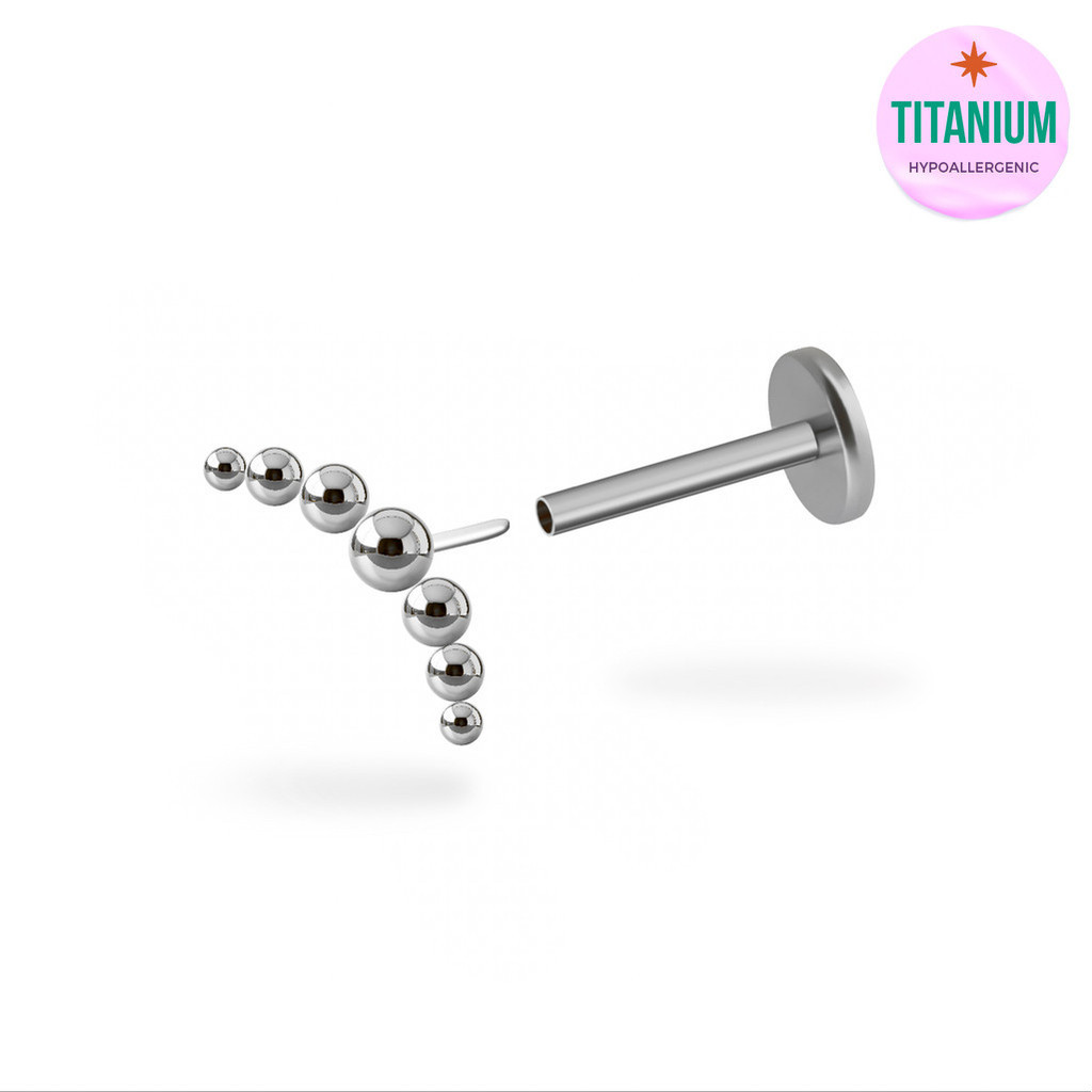 Bubble Ball Titanium Flatback Earring (1ชิ้น)