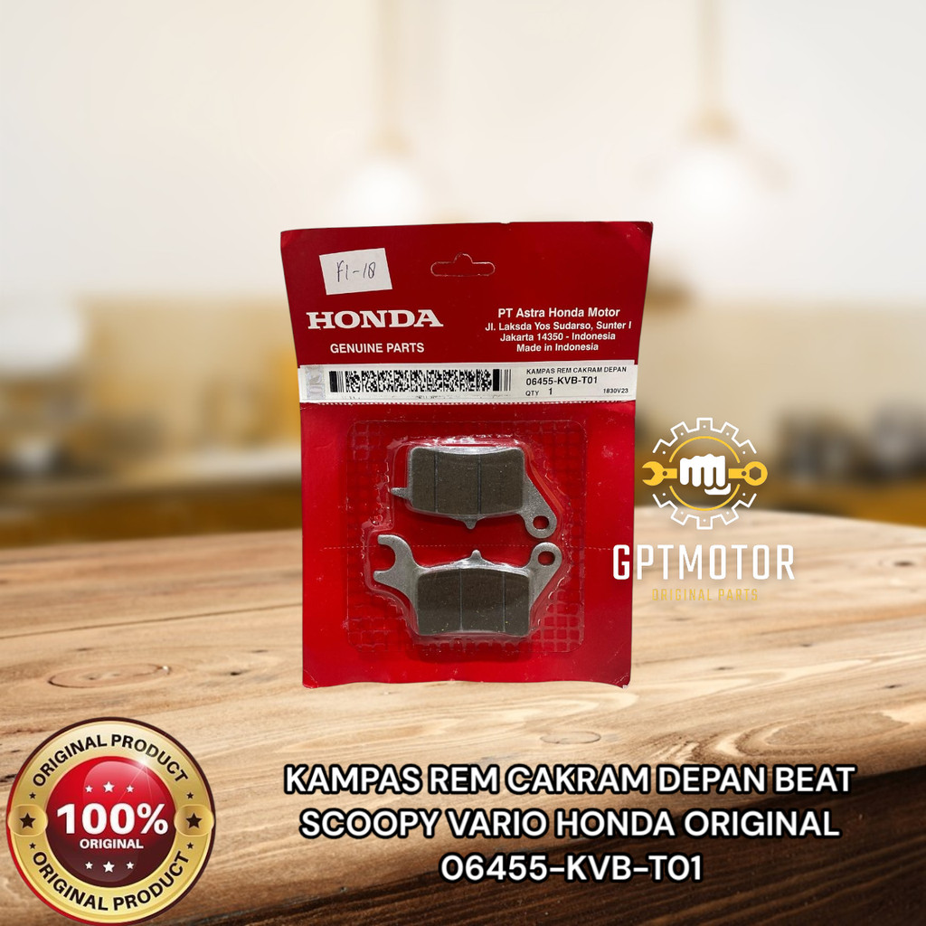 ผ้าเบรคหน้าสําหรับ BEAT SCOOPY VARIO HONDA ORIGINAL 06455-KVB-T01
