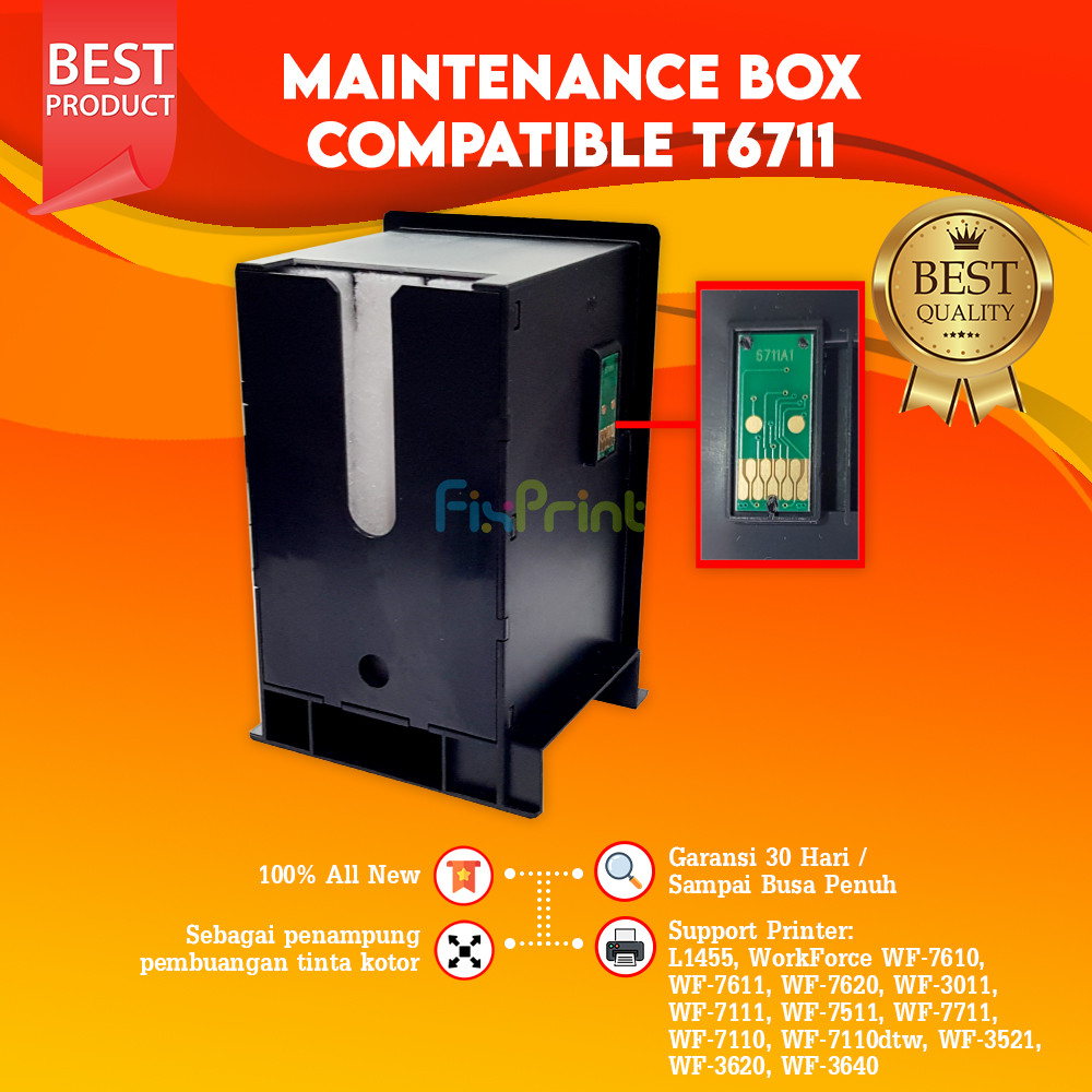 Epson L1455 T6711 PXMB3 WF-7110 7110 3521 3620 3640 กล่องบํารุงรักษาใหม่ - เข้ากันได้กับเครื่องพิมพ์