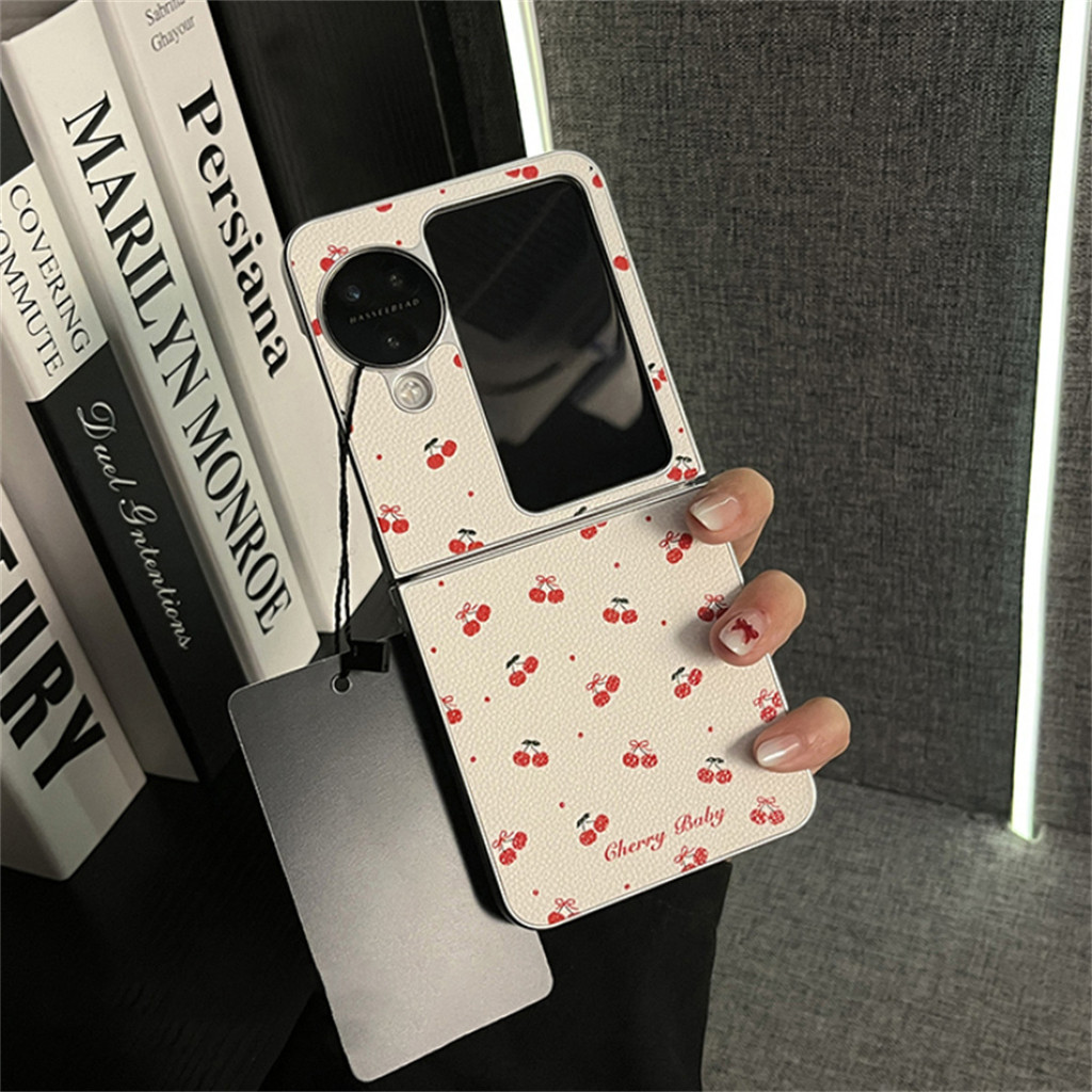 Ins เกาหลีน่ารัก Cherry Sliver Edge เคสโทรศัพท์สําหรับ OPPO N3flip N3 Flip N3flip N3flip N3 Flip N2F