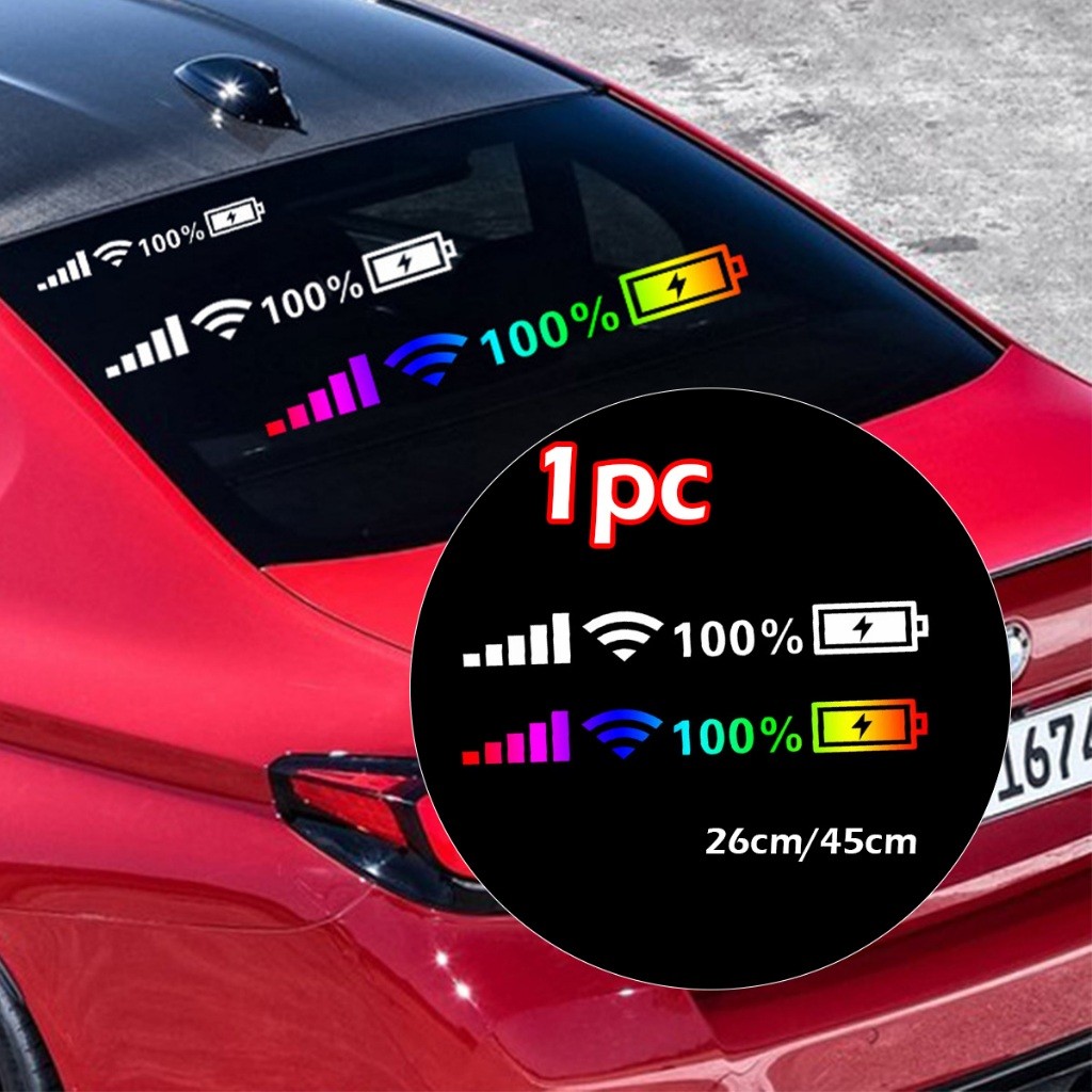 45ซม.สติ๊กเกอร์ตกแต่งรถยนต์ สัญญานมือถือ สติ๊กเกอร์แบตเตอร์รี่ สร้างสรรค์ มีกาวในตัว - รูปที่ 2