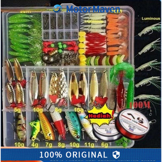 106pcs Umpan Casting 1 Set Box Lengkap Umpan Pancing Fishing Tackle Box Soft Plastic Lure Umpan Campur Set Aksesoris